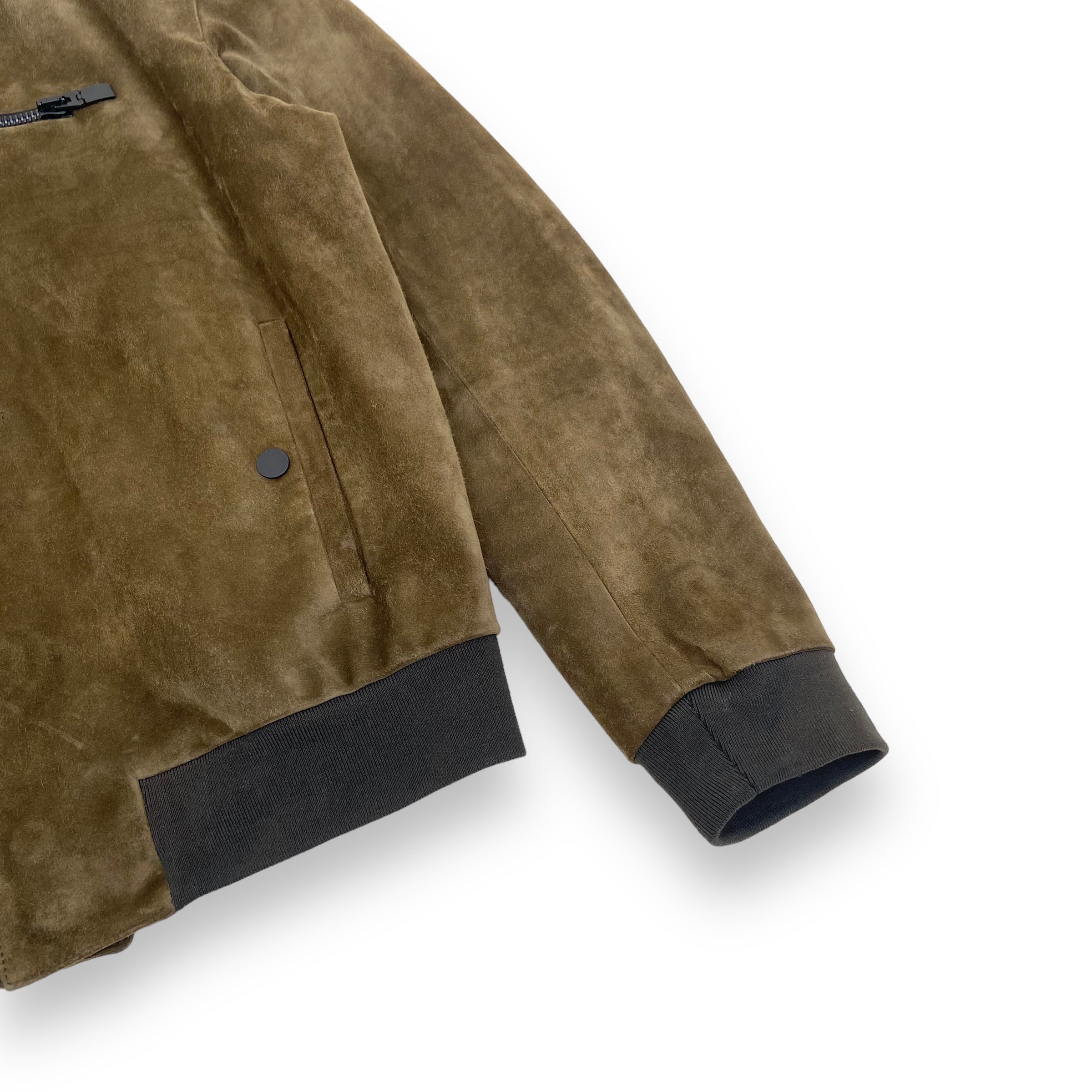 BALENCIAGA SUEDE BOMBER JACKET KHAKI XS