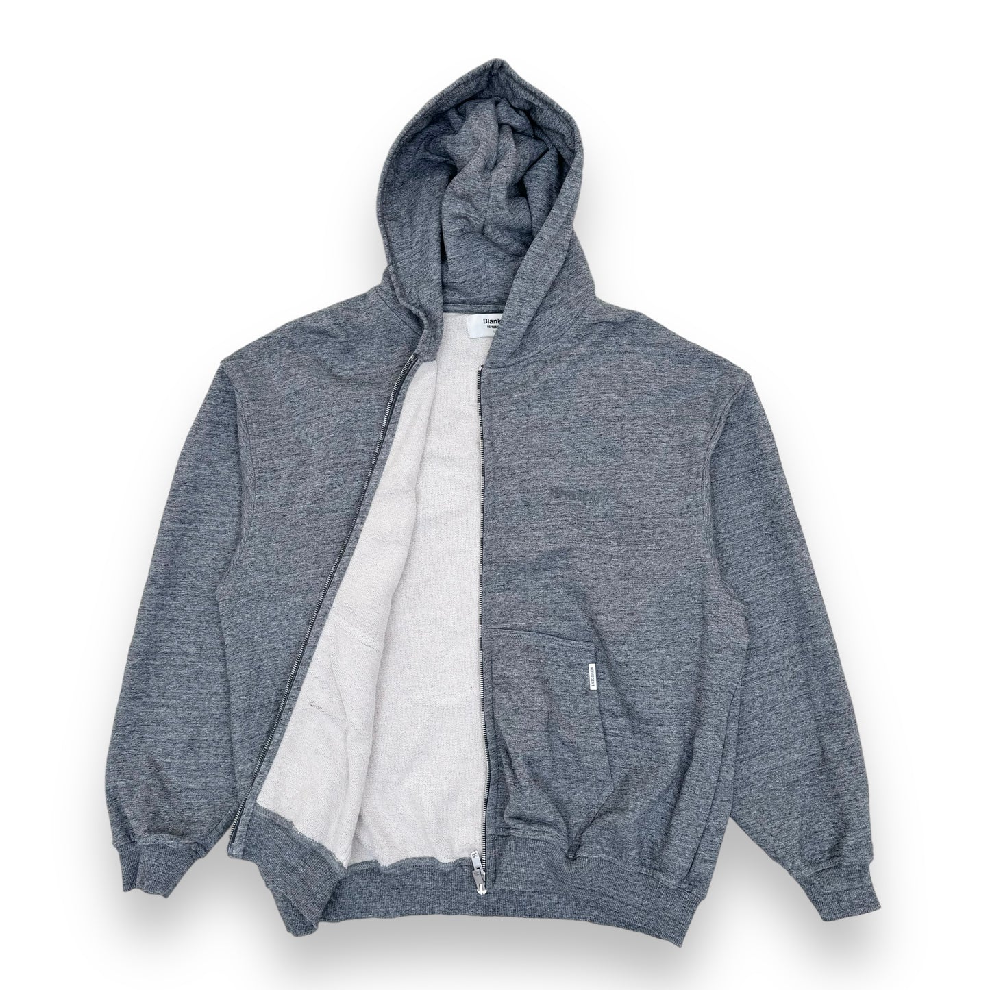 REPRESENT BLANKS ZIP-UP HOODIE GREY L