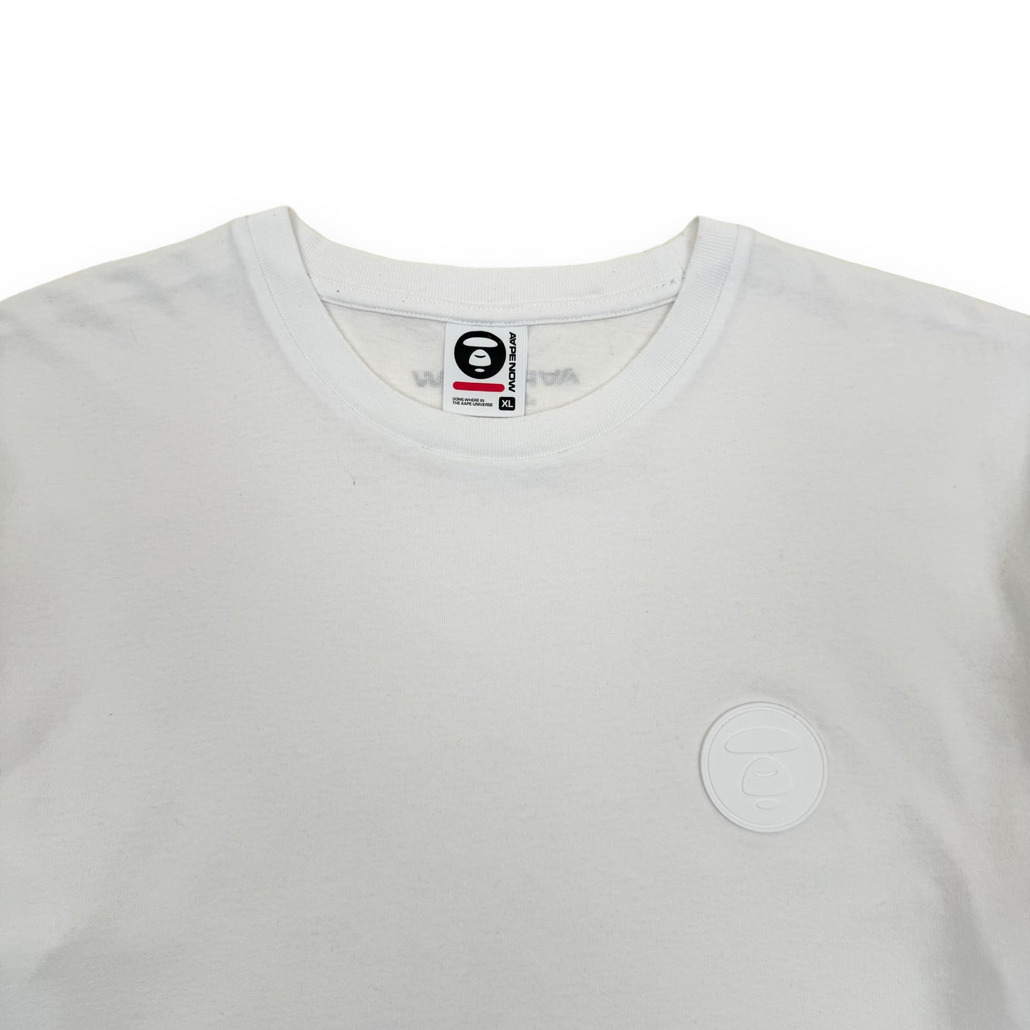 AAPE BY A BATHING APE RUBBER LOGO T-SHIRT WHITE XL