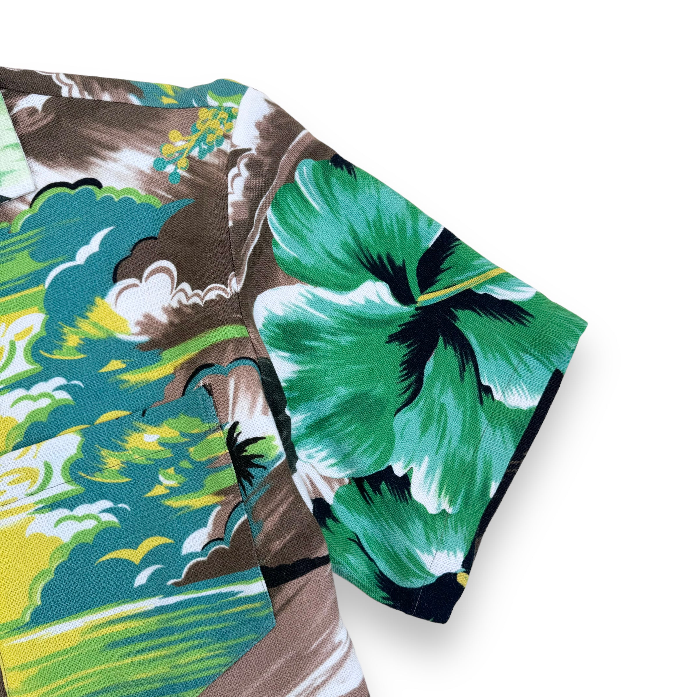 GUCCI LOVE PARADISE VISCOSE PALM TREE SHIRT GREEN M