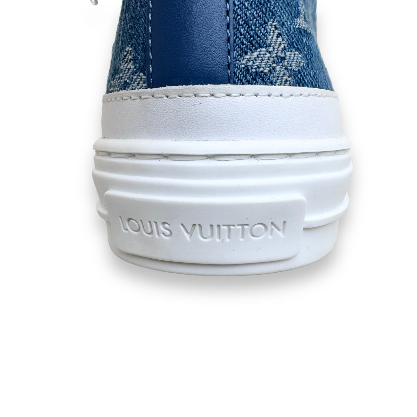 LOUIS VUITTON LV STELLAR HIGH TOP DENIM SNEAKERS BLUE UK4.5