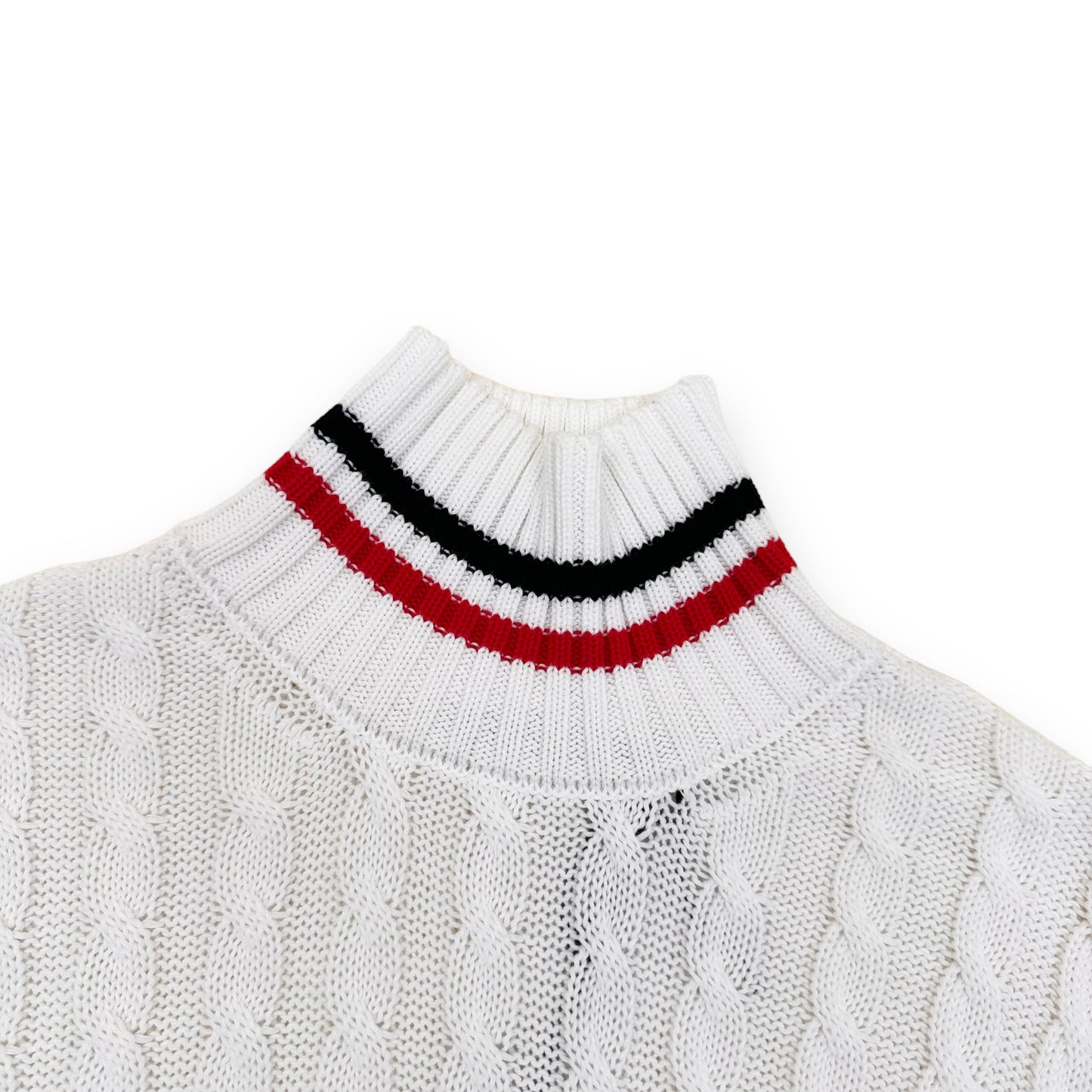 BALMAIN KNITTED TENNIS SWEATER WHITE M