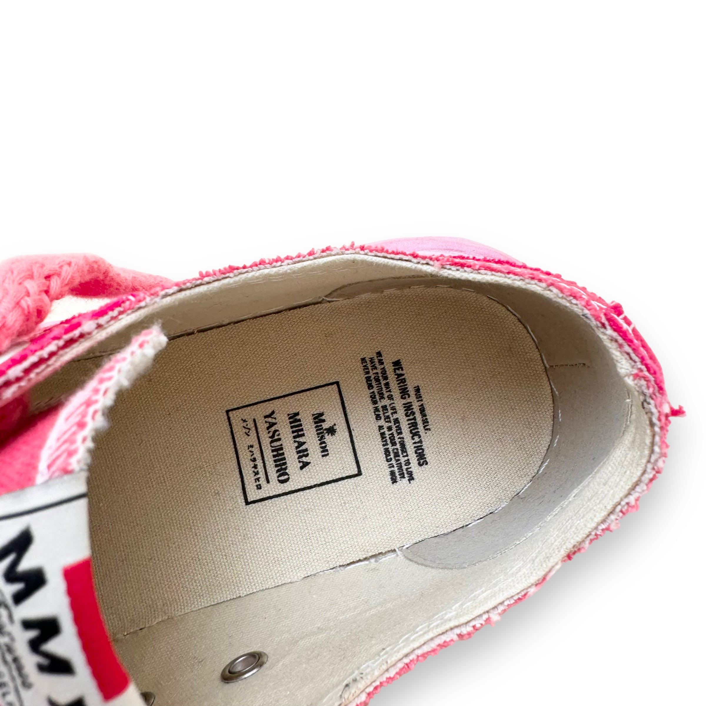 MAISON MIHARA YASUHIRO PETERSON LOW SPRAY-DYED ORIGINAL SOLE SNEAKER PINK UK7
