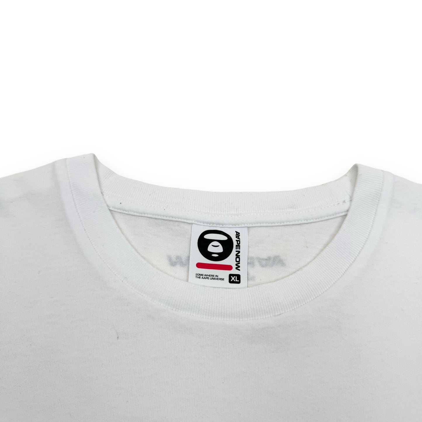 AAPE BY A BATHING APE RUBBER LOGO T-SHIRT WHITE XL