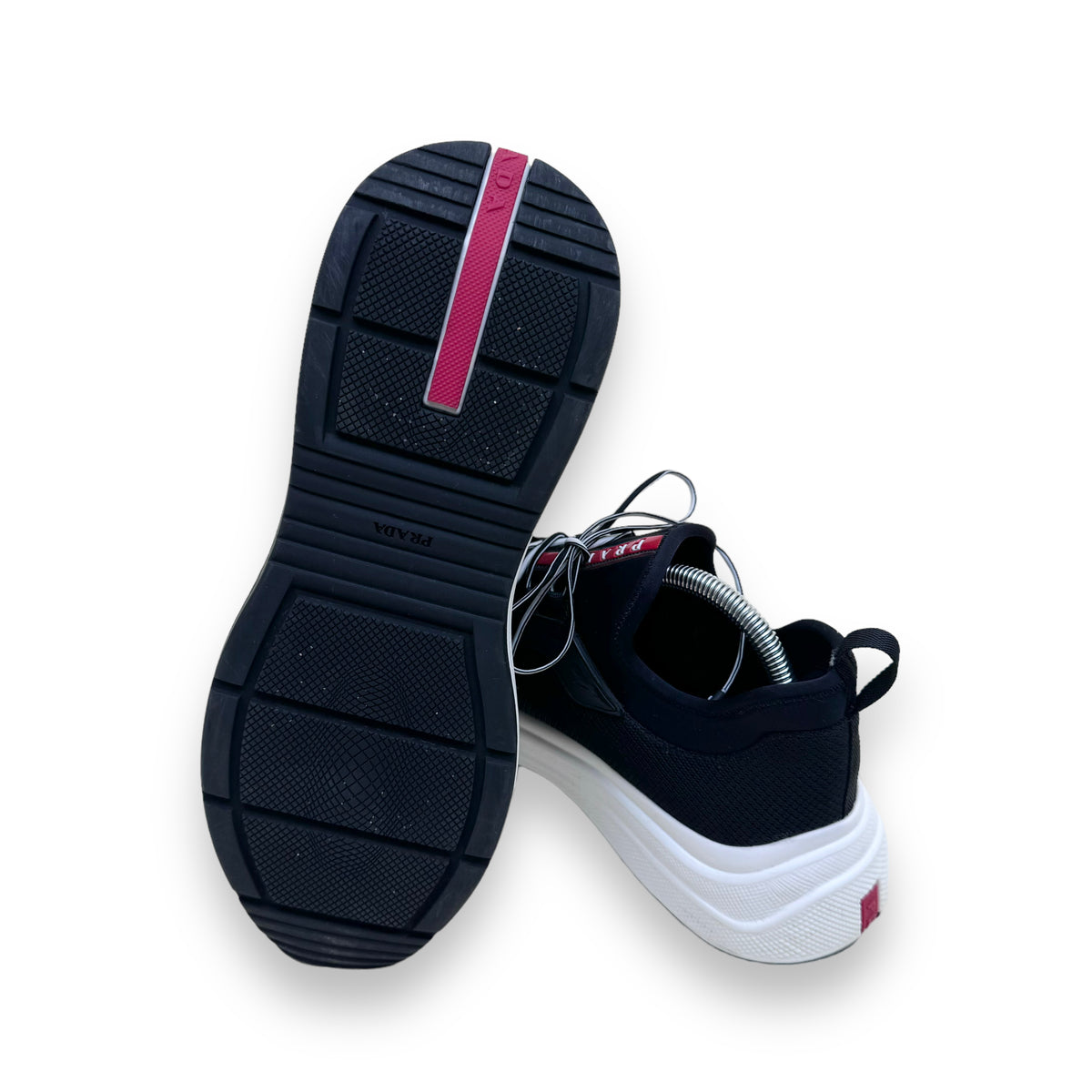 PRADA TECHNICAL FABRIC SNEAKERS BLACK UK8