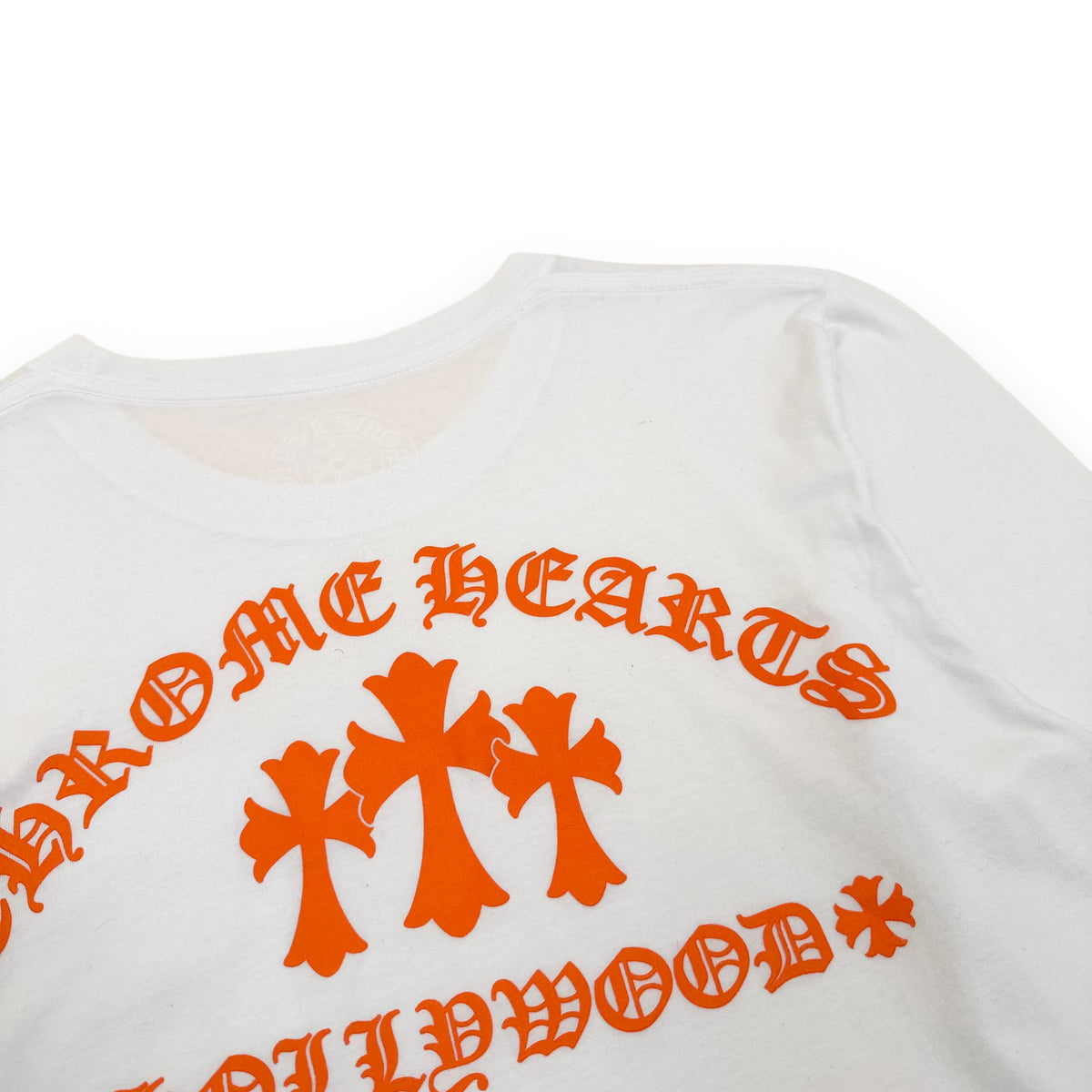 CHROME HEARTS KING TACO LONG SLEEVE T-SHIRT WHITE / ORANGE S