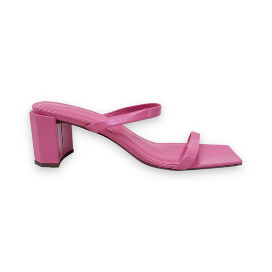 BY FAR TANYA 70MM LEATHER MULES PINK UK8