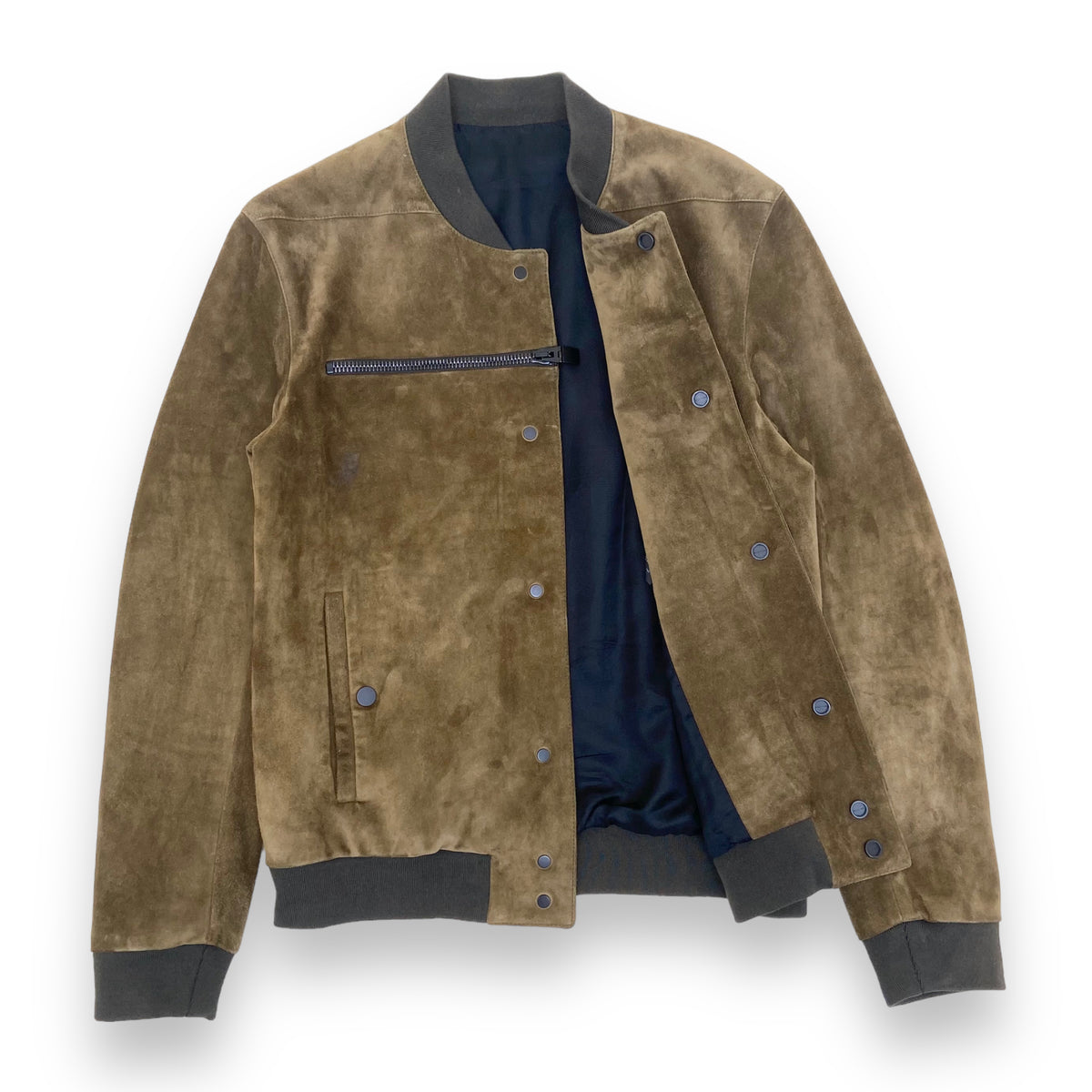 BALENCIAGA SUEDE BOMBER JACKET KHAKI XS