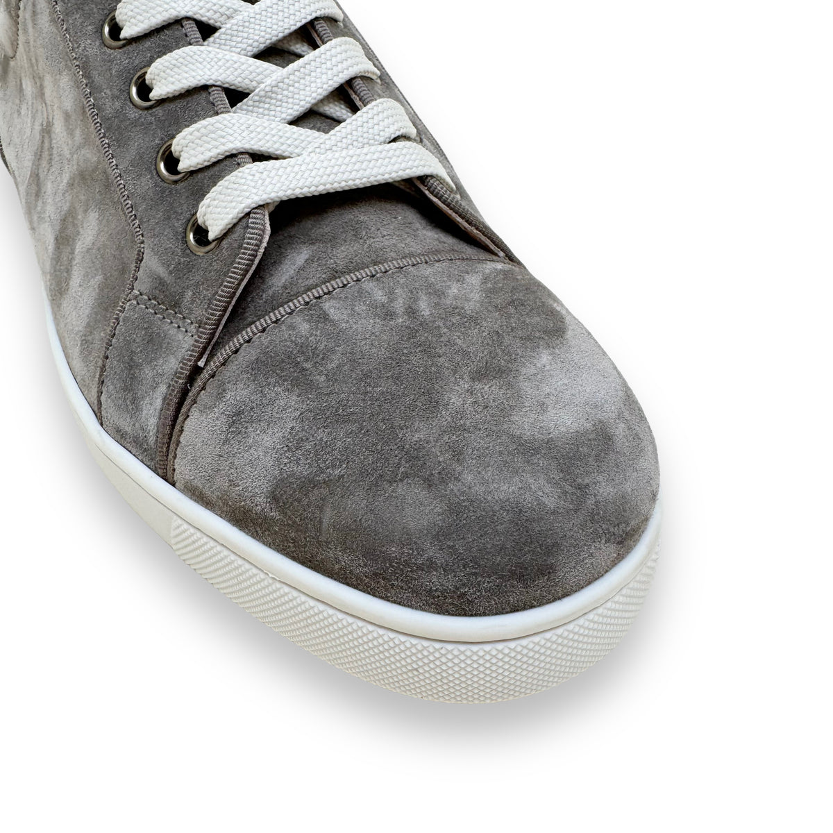 CHRISTIAN LOUBOUTIN LOUIS JUNIOR SUEDE SNEAKERS KHAKI UK9