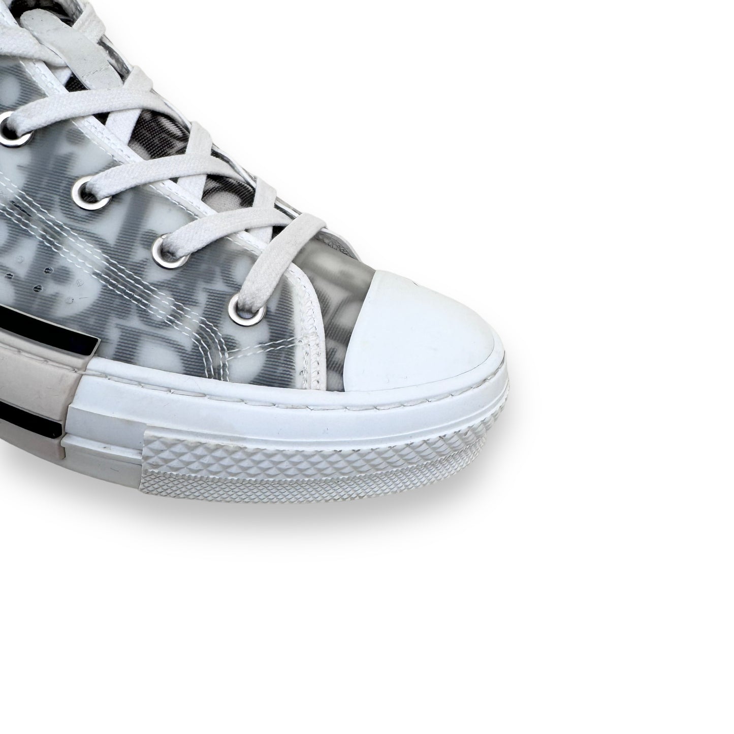 DIOR B23 HIGH TOP OBLIQUE SNEAKERS WHITE / BLACK UK8.5