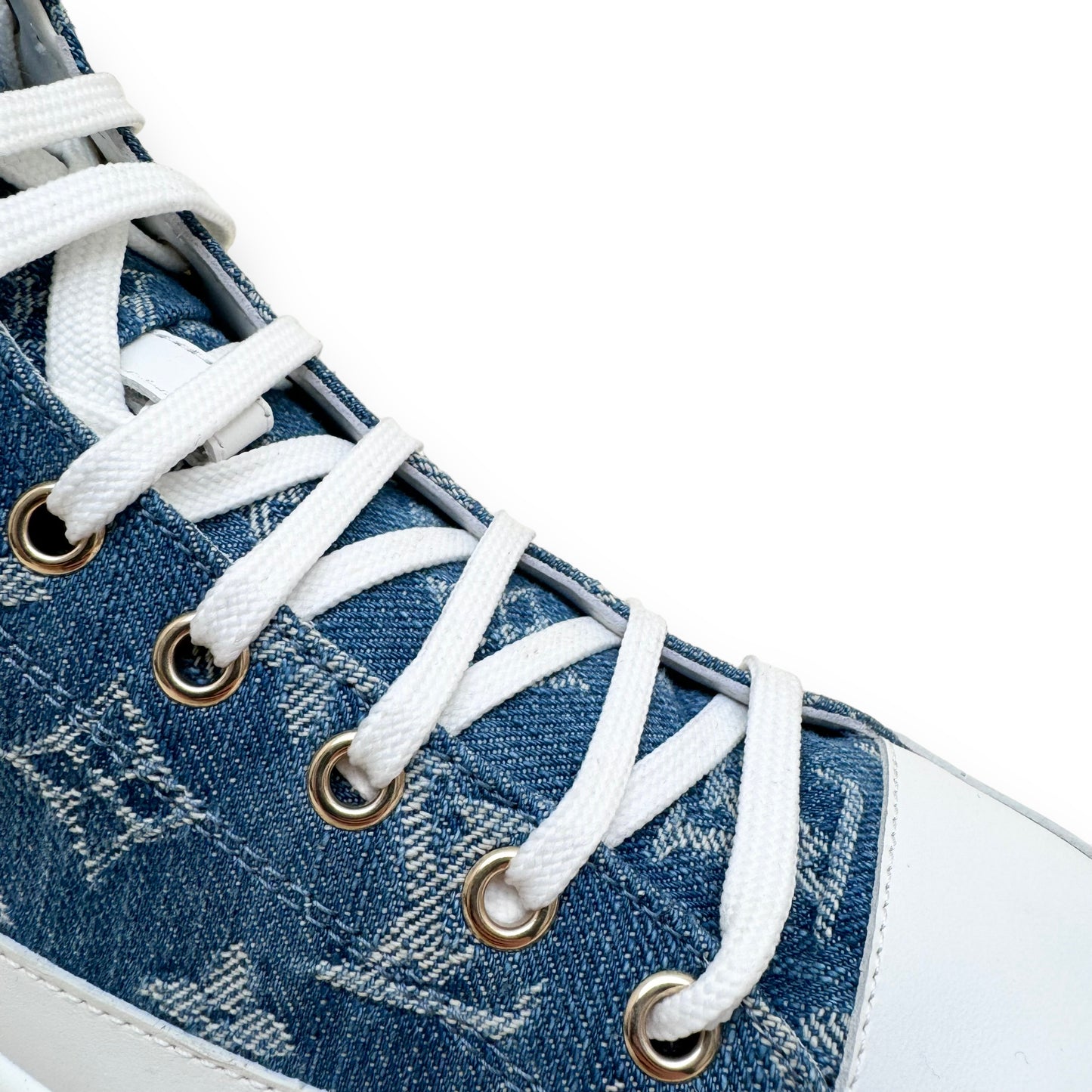 LOUIS VUITTON LV STELLAR HIGH TOP DENIM SNEAKERS BLUE UK4.5