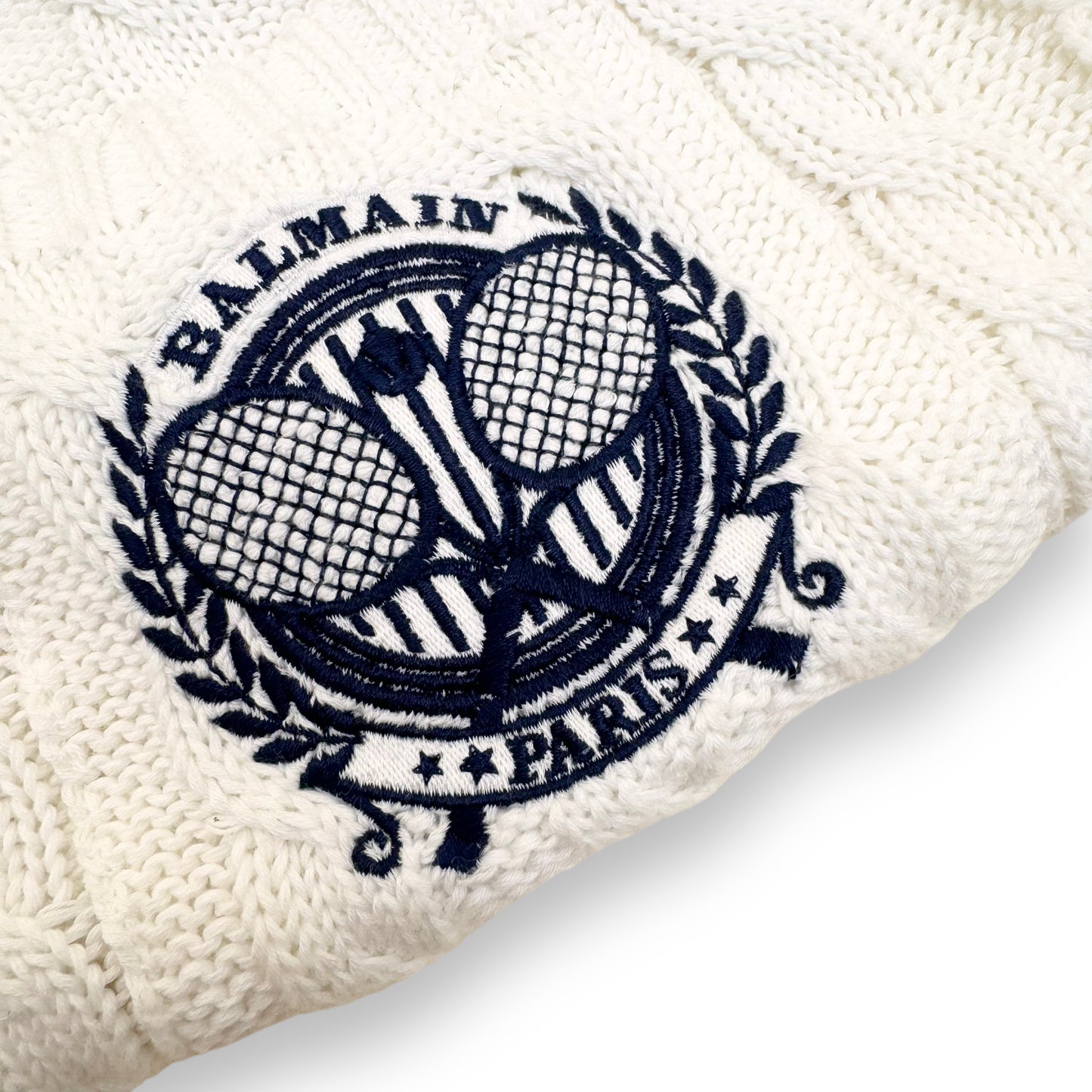 BALMAIN KNITTED TENNIS SWEATER WHITE M