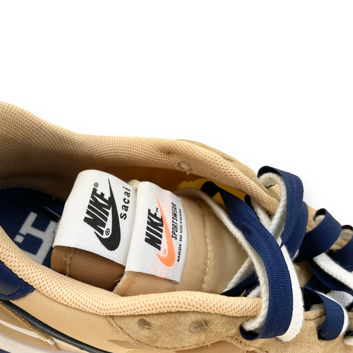 NIKE X SACAI VAPOURWAFFLE SNEAKERS ‘TAN NAVY’ UK9