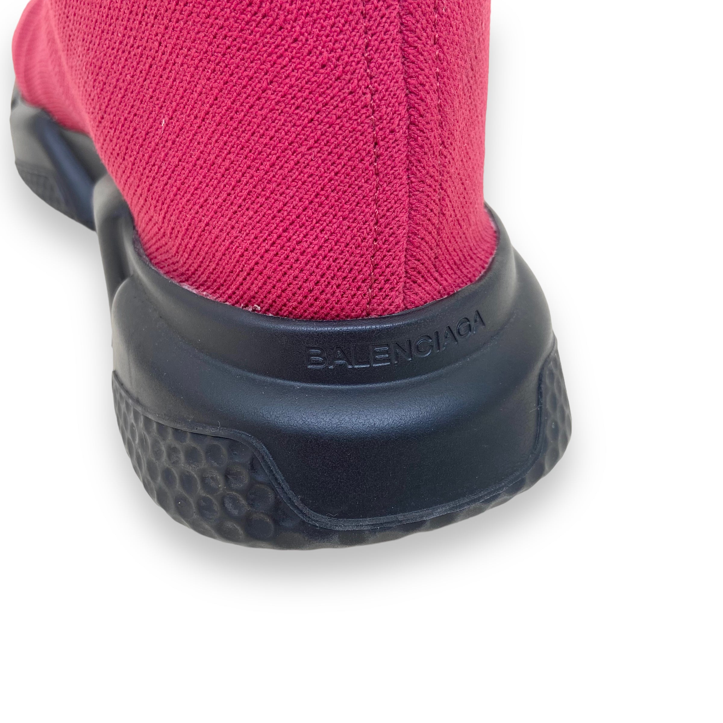BALENCIAGA SPEED RUNNER SNEAKERS BURGUNDY UK10.5