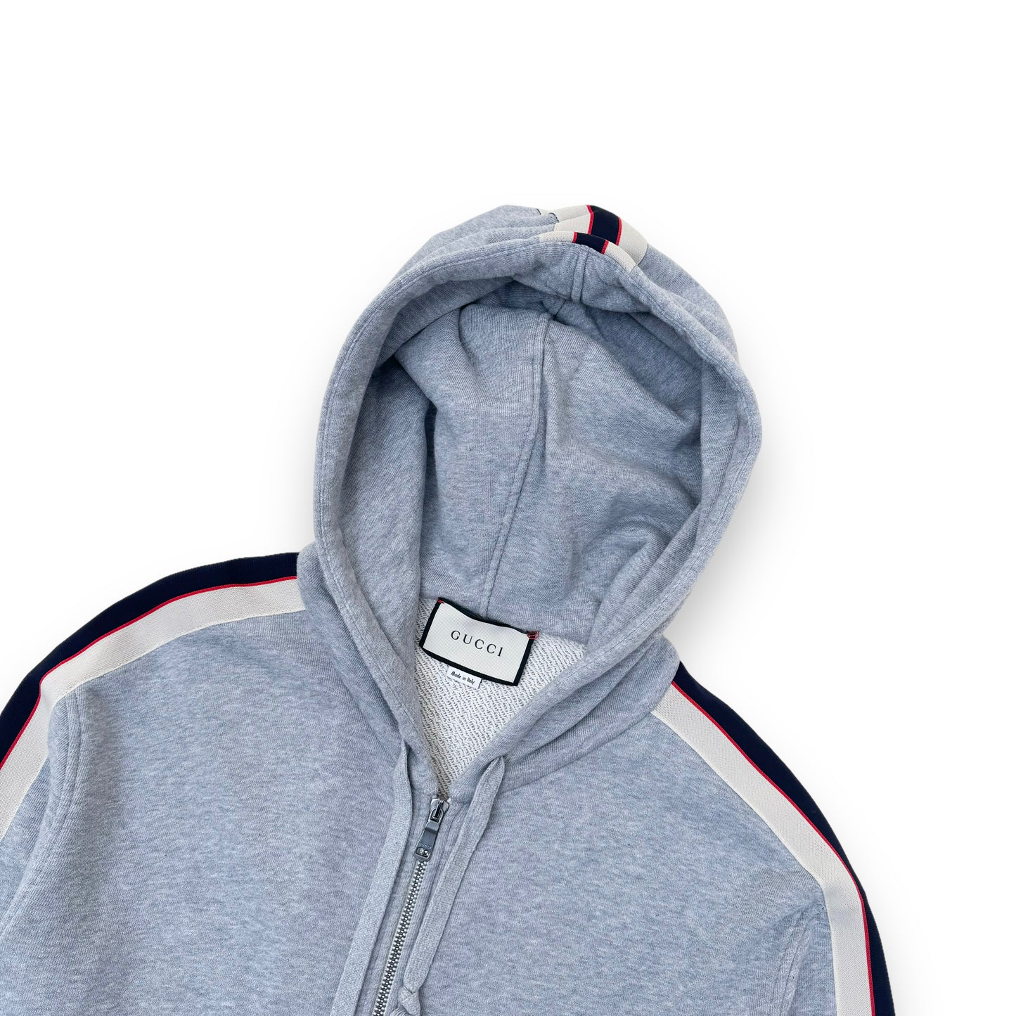 GUCCI TIGER TAPE HOODIE GREY L