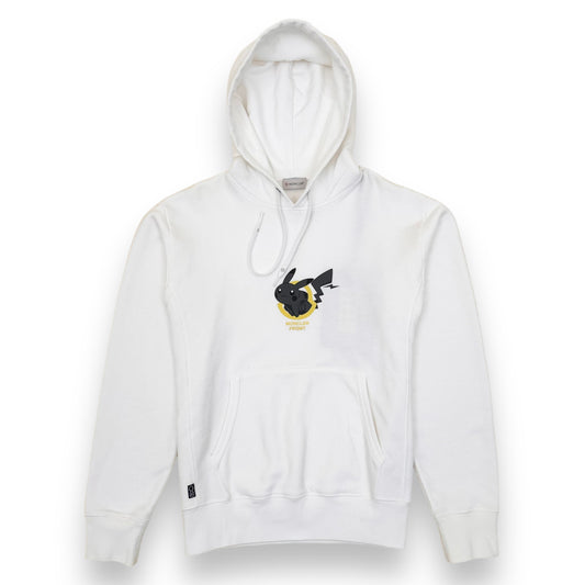 MONCLER GENIUS FRAGMENT PIKACHU PRINT PULLOVER HOODIE WHITE M