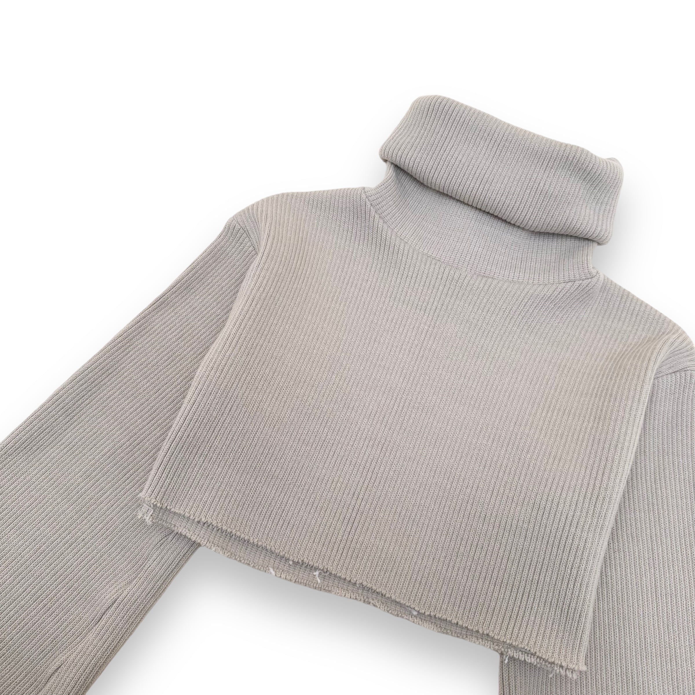 ORSEUND IRIS ACRYLIC RIBBED TURTLENECK CROPPED SWEATER OATMEAL S