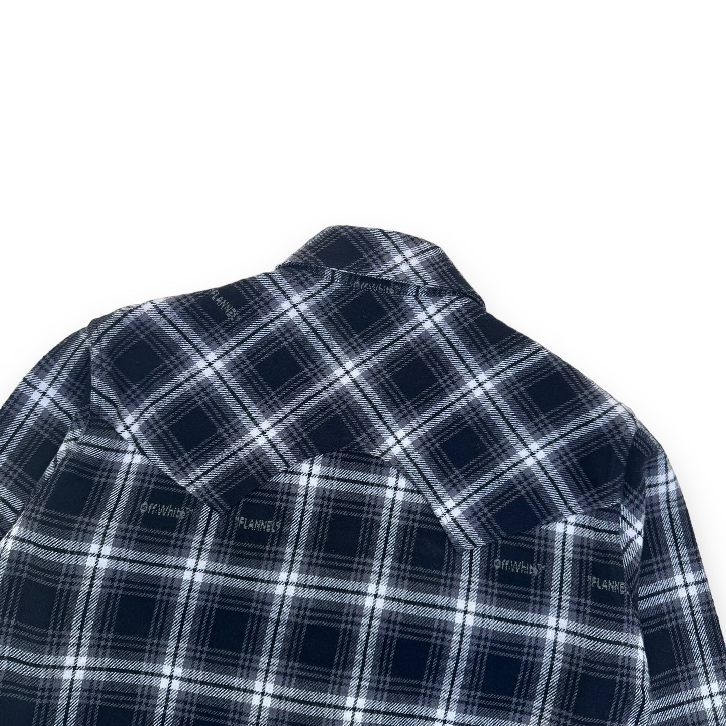 OFF-WHITE LOGO EMBROIDERED CHECKED COTTON-FLANNEL SHIRT S