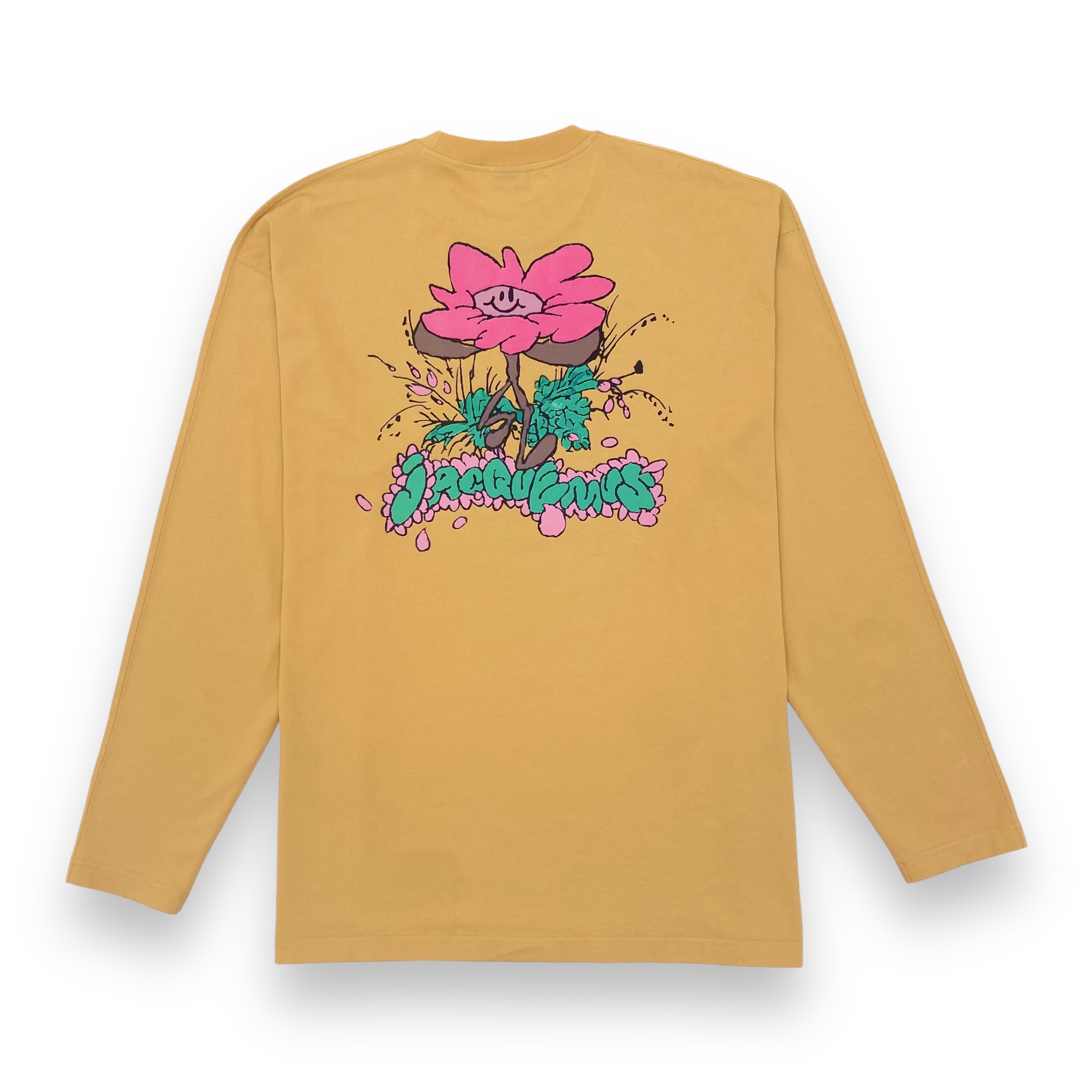 JACQUEMUS LONG-SLEEVE PRINT T-SHIRT YELLOW XXL