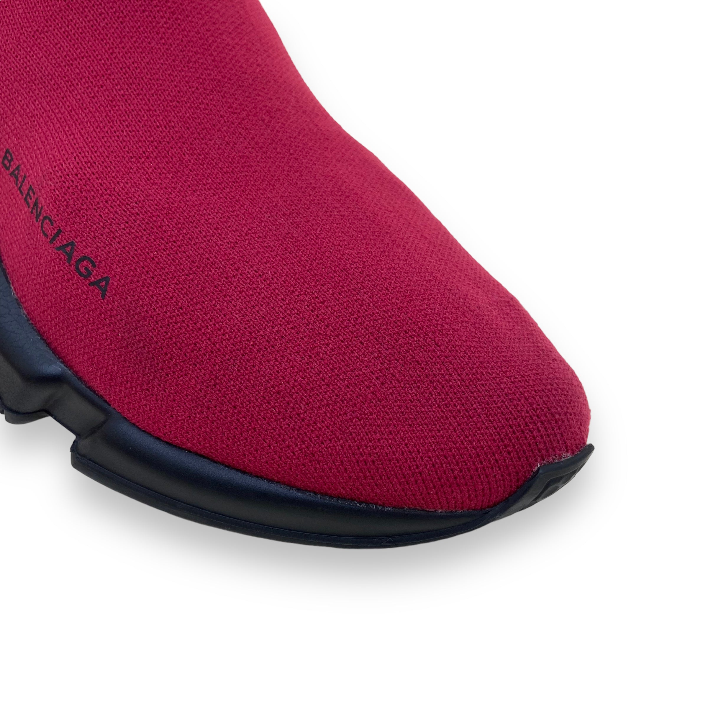 BALENCIAGA SPEED RUNNER SNEAKERS BURGUNDY UK10.5