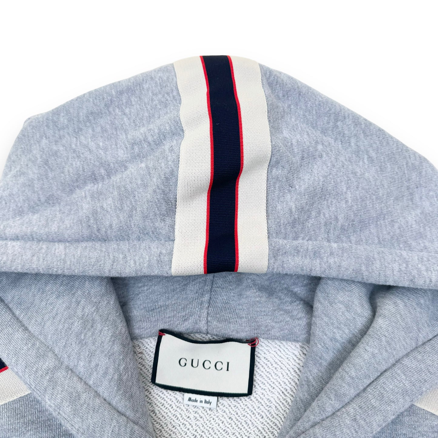 GUCCI TIGER TAPE HOODIE GREY L