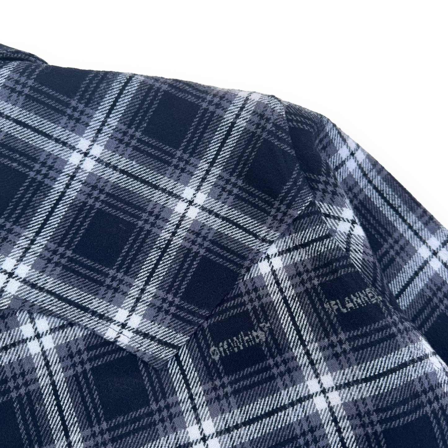 OFF-WHITE LOGO EMBROIDERED CHECKED COTTON-FLANNEL SHIRT S