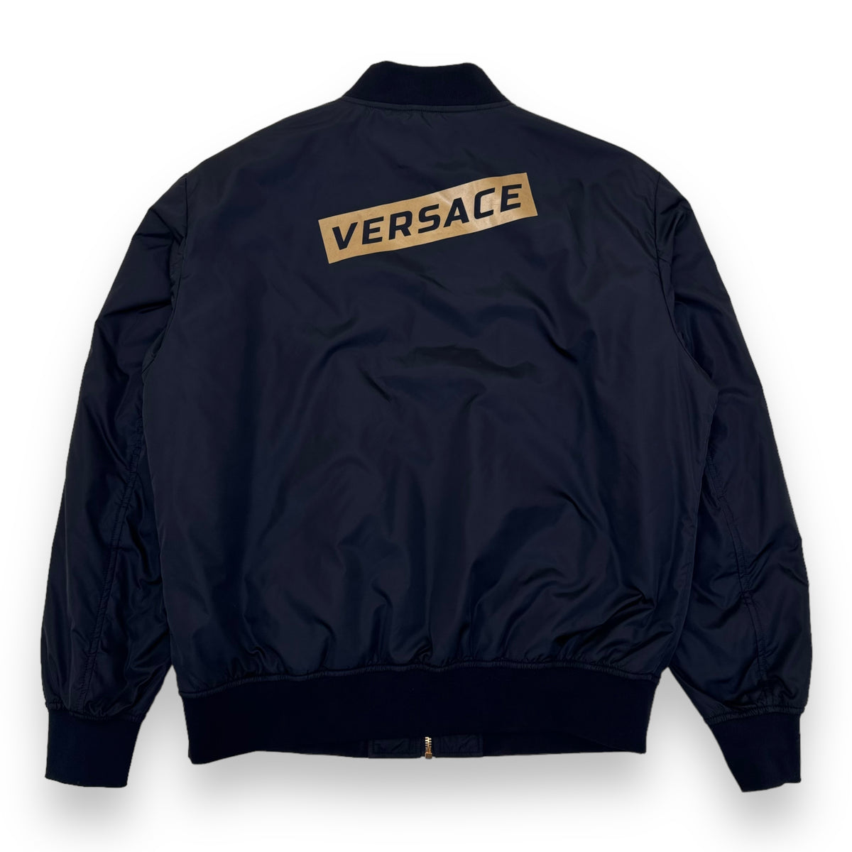 VERSACE ZIP-UP LOGO PRINT BOMBER JACKET BLACK XL