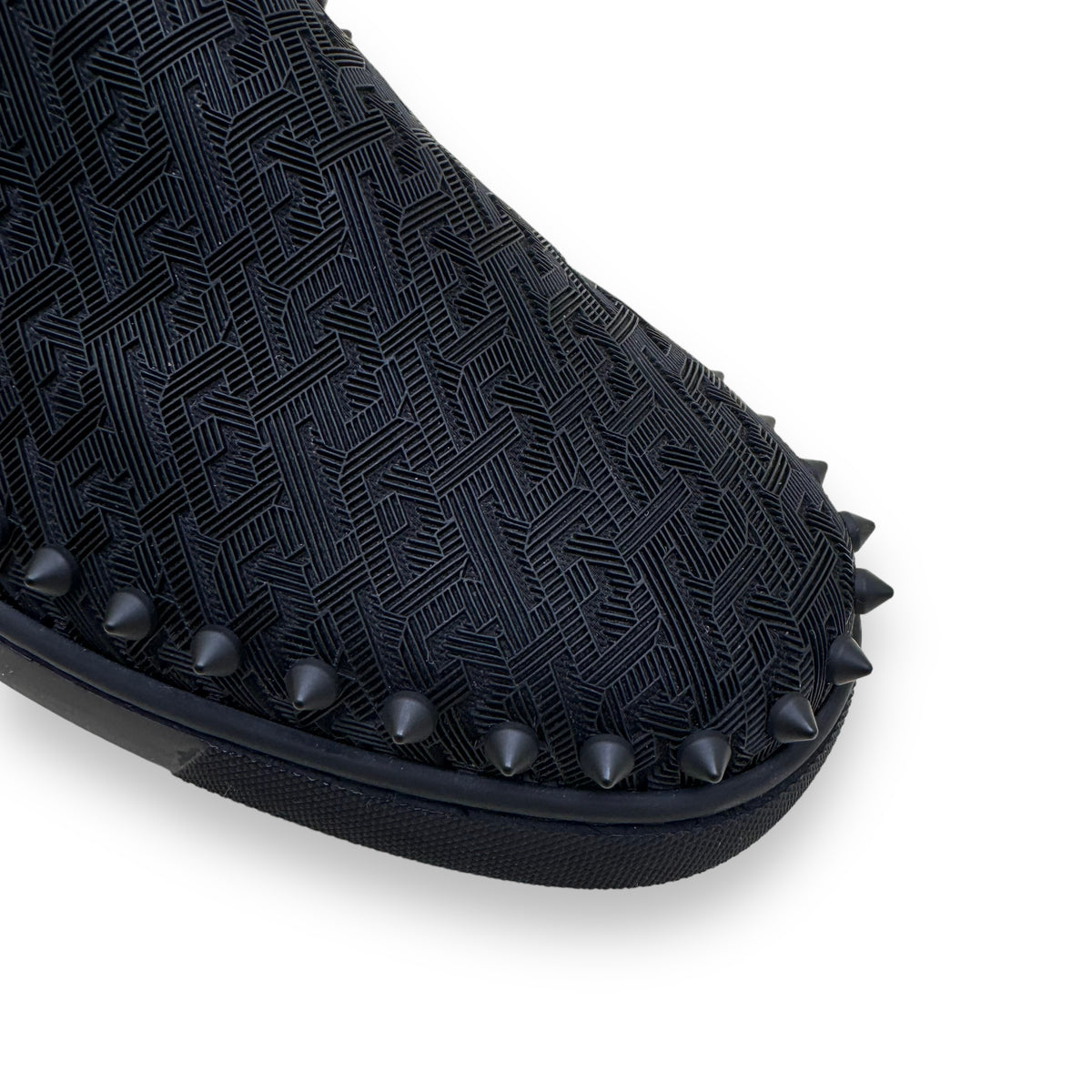 CHRISTIAN LOUBOUTIN PIK BOAT FLAT TECHNO SNEAKERS BLACK UK9