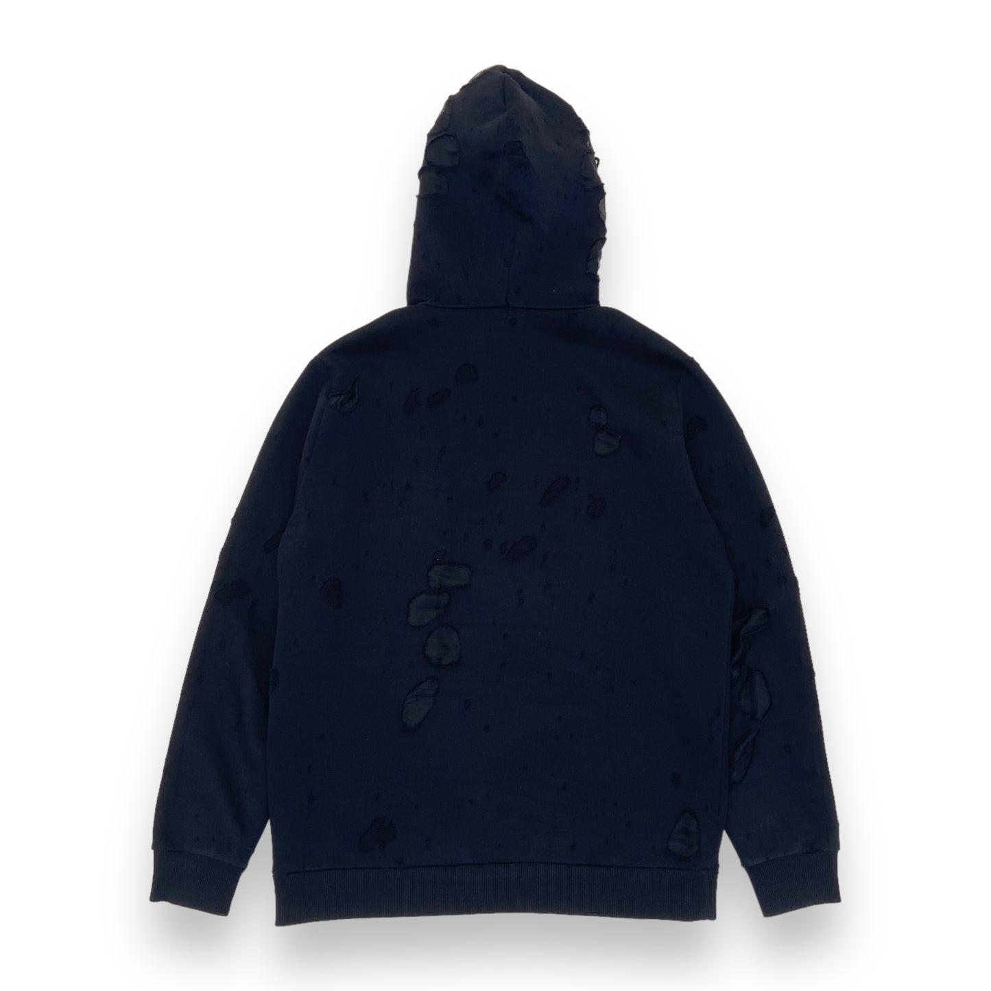 GIVENCHY DISTRESSED HOODIE BLACK L