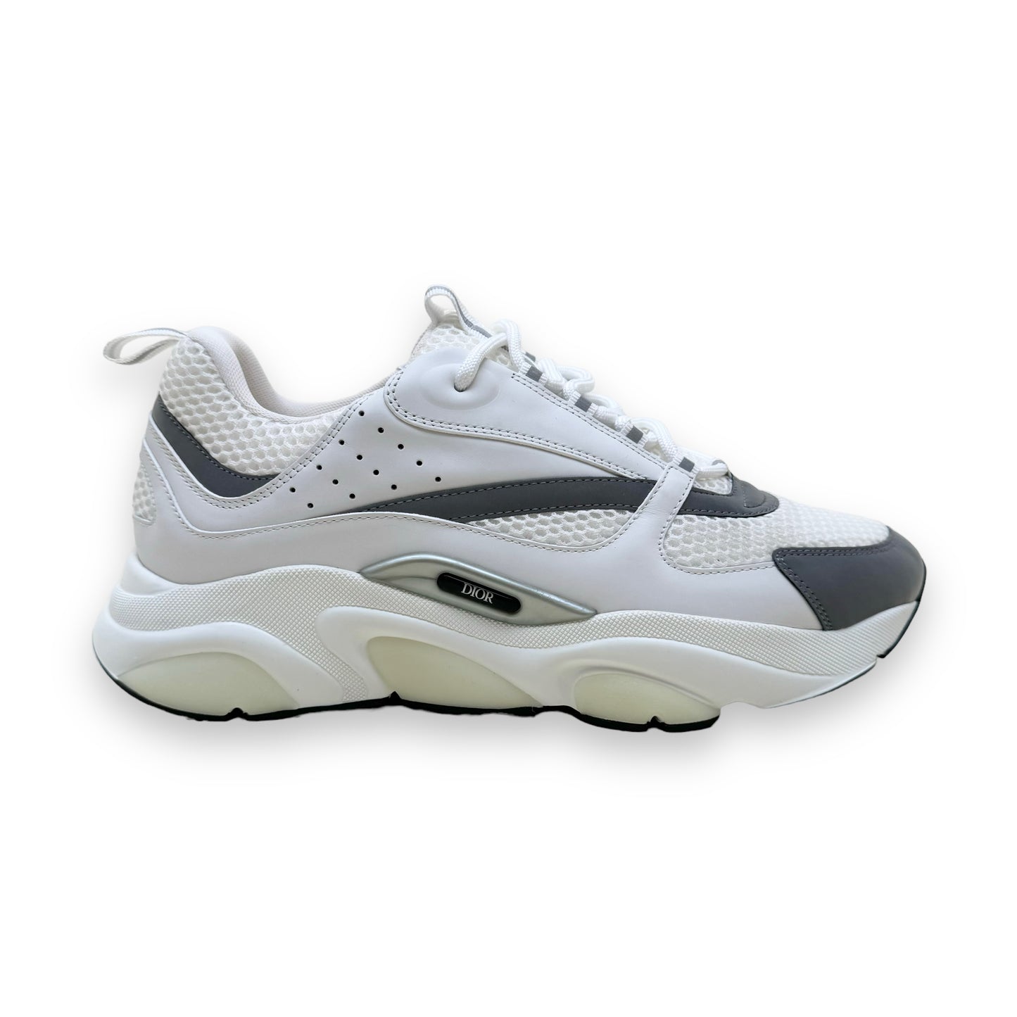 DIOR B22 TECHNICAL MESH / CALFSKIN SNEAKERS WHITE UK12