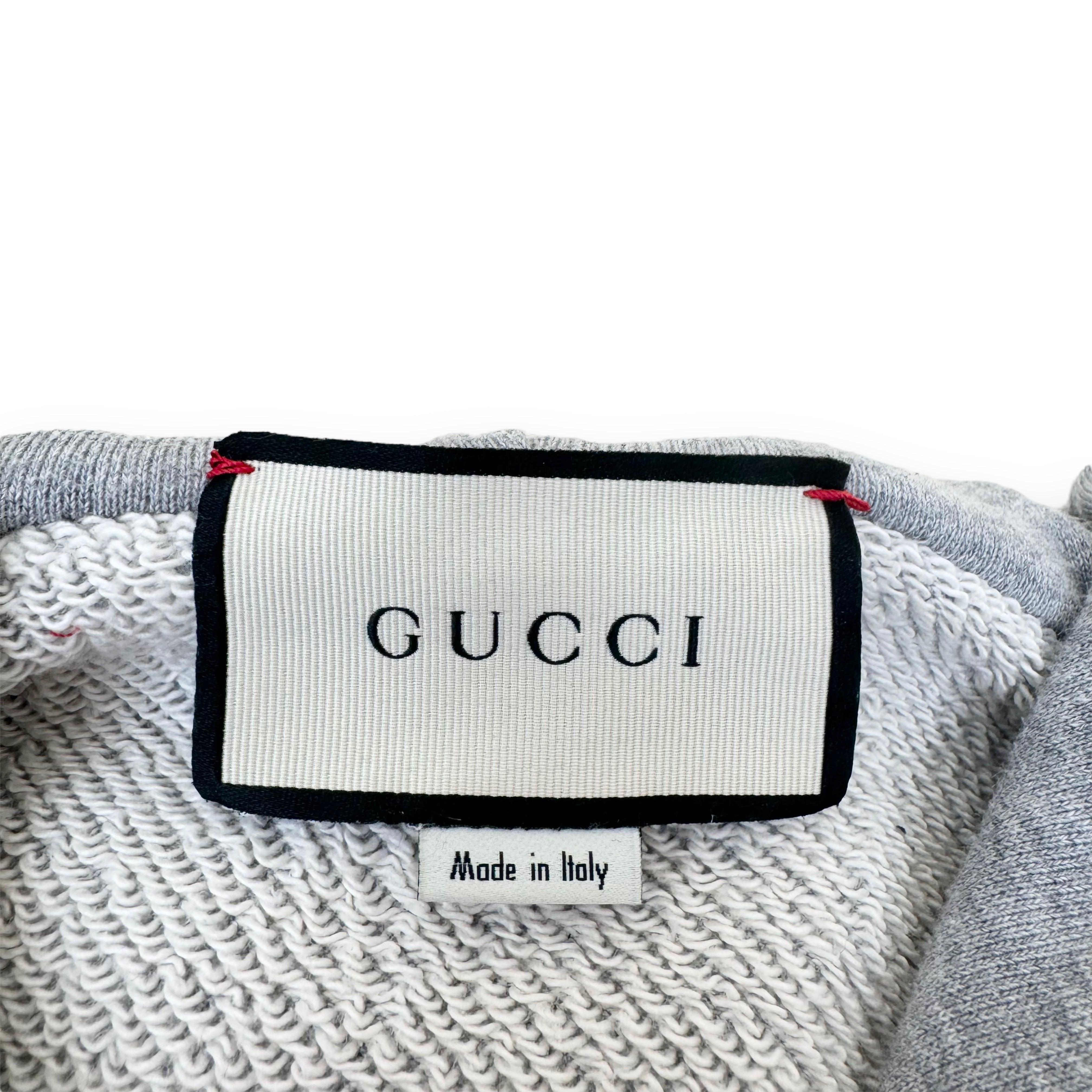 GUCCI TIGER TAPE HOODIE GREY L