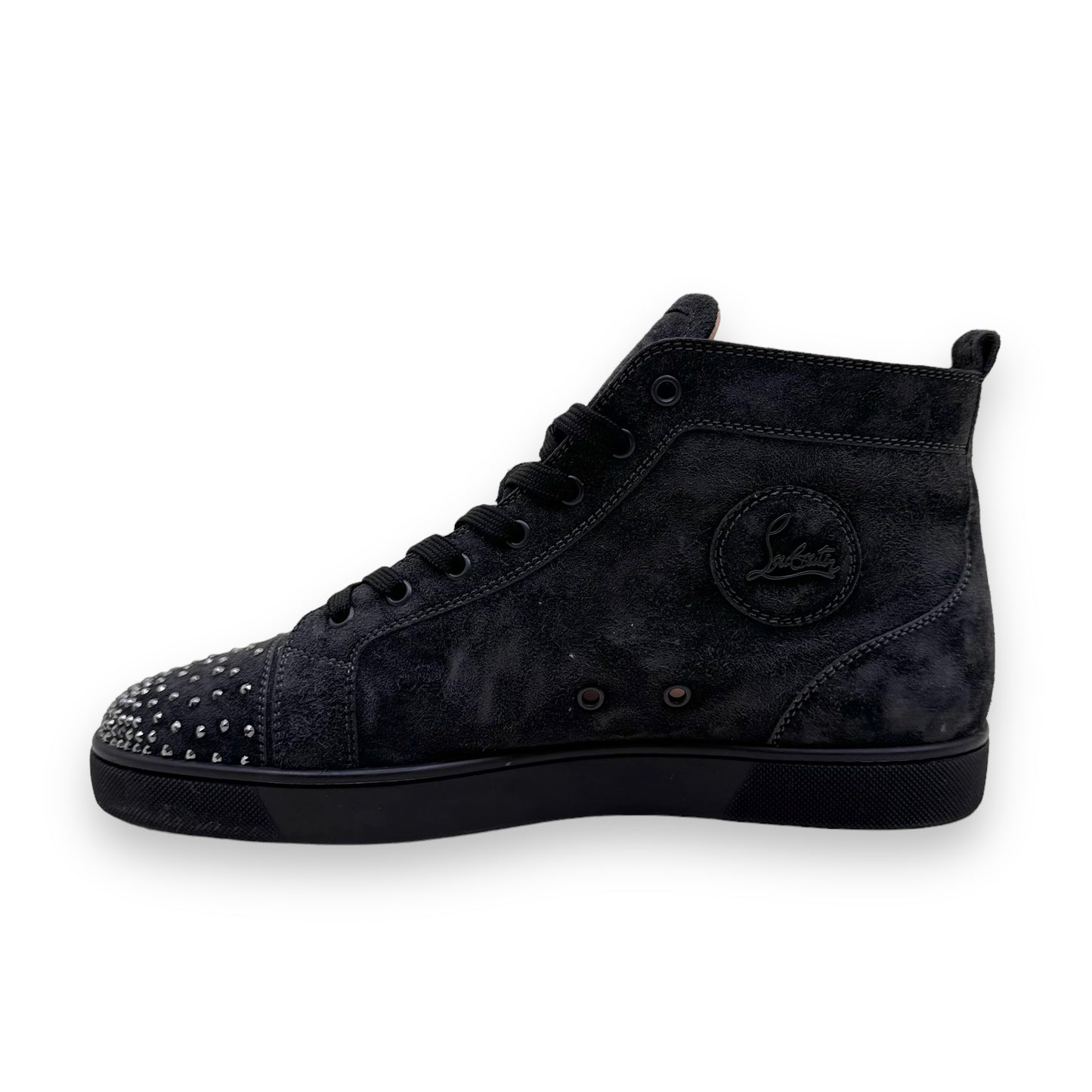 CHRISTIAN LOUBOUTIN GALAXTITUDE SUEDE HIGH TOP SNEAKERS BLACK UK11