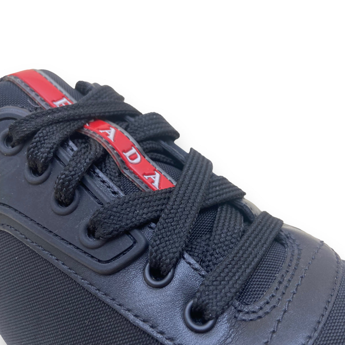 PRADA NYLON TECHNICAL FABRIC SNEAKERS BLACK UK6