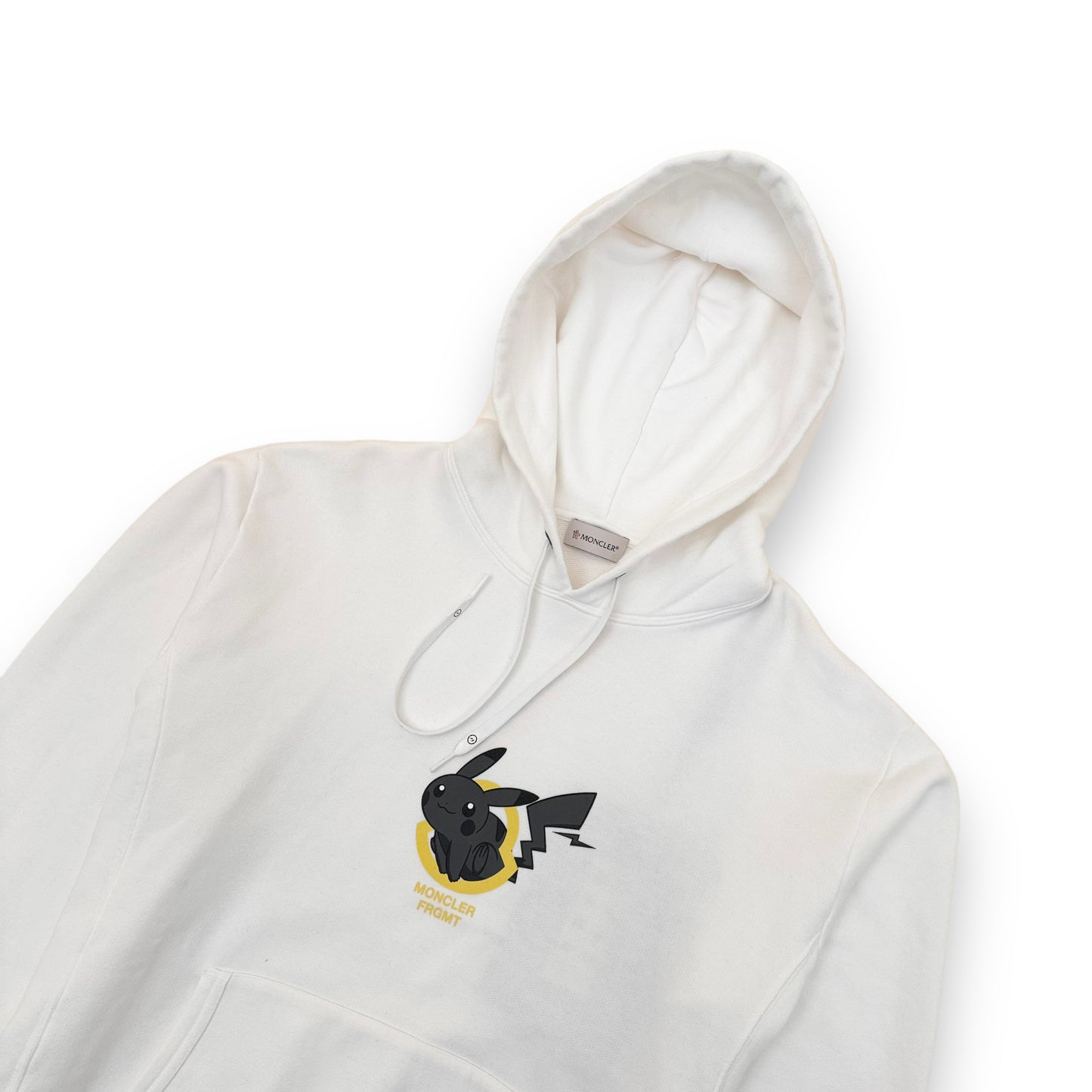 MONCLER GENIUS FRAGMENT PIKACHU PRINT PULLOVER HOODIE WHITE M