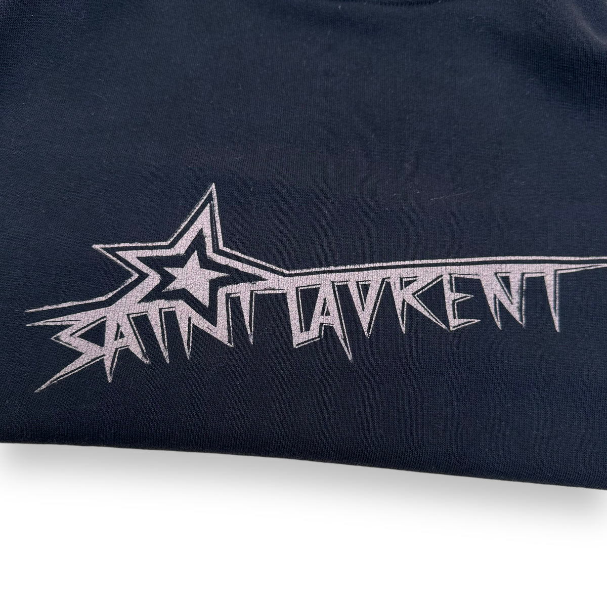 SAINT LAURENT STAR LOGO COTTON HOODIE BLACK XS