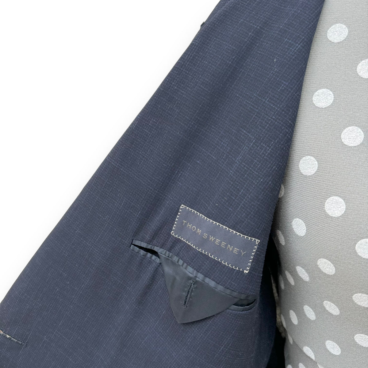 THOM SWEENEY DOUBLE BREASTED BESPOKE LONG JACKET NAVY XS
