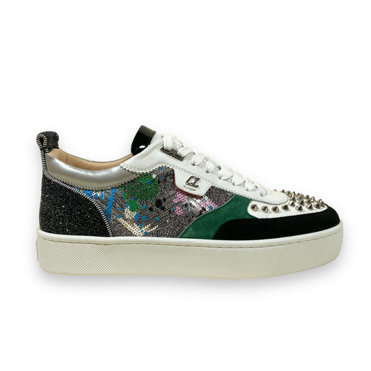 CHRISTIAN LOUBOUTIN HAPPYRUI GLITTER SNEAKERS MULTICOLOURED