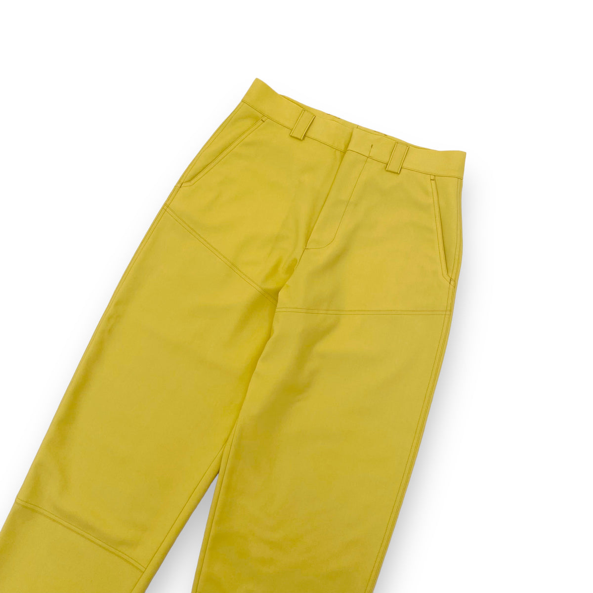 ZEGNA PANELLED WOOL TROUSERS YELLOW XL
