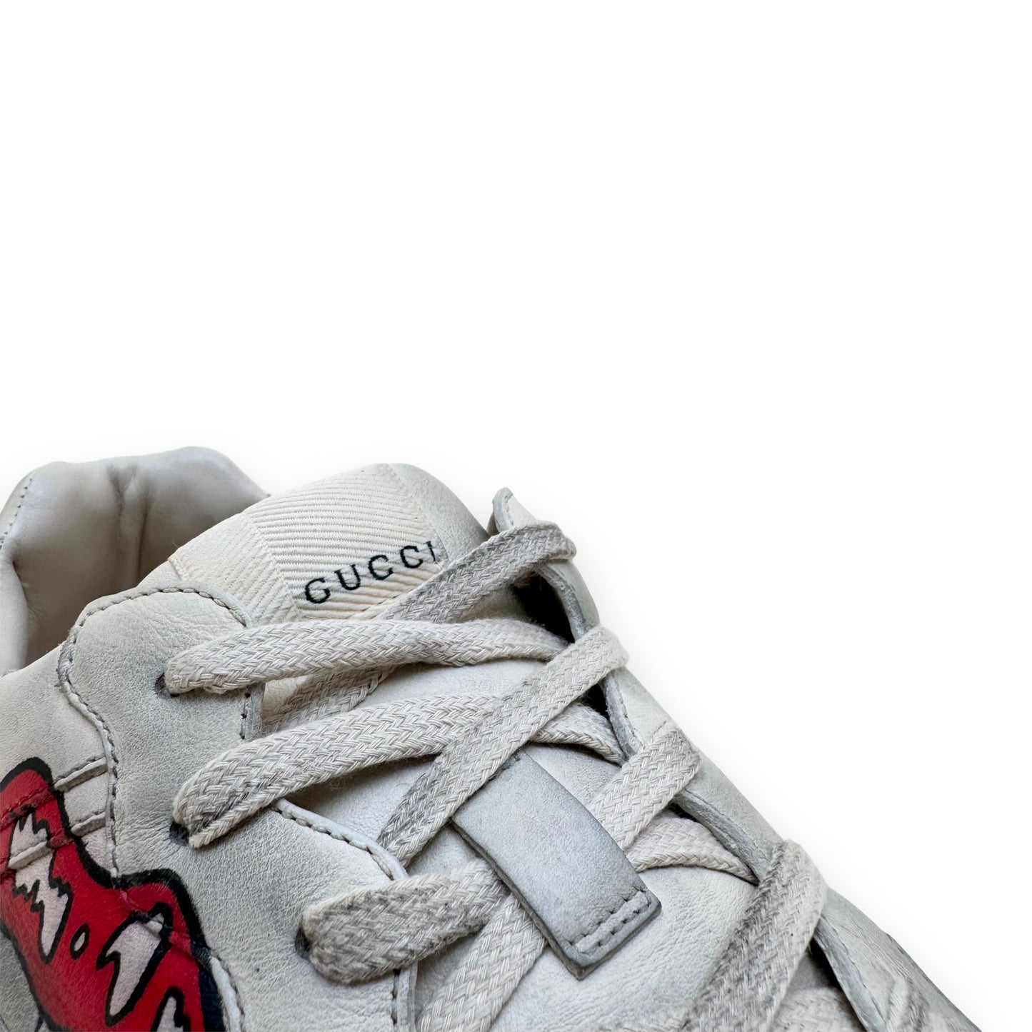 GUCCI RHYTON DISTRESSED MOUTH SNEAKERS UK8.5