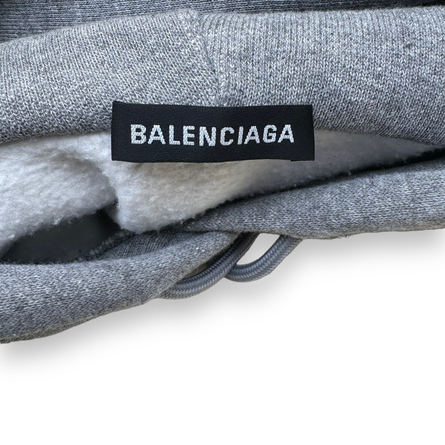 BALENCIAGA CREST LOGO COTTON-JERSEY HOODED SWEATSHIRT GREY M