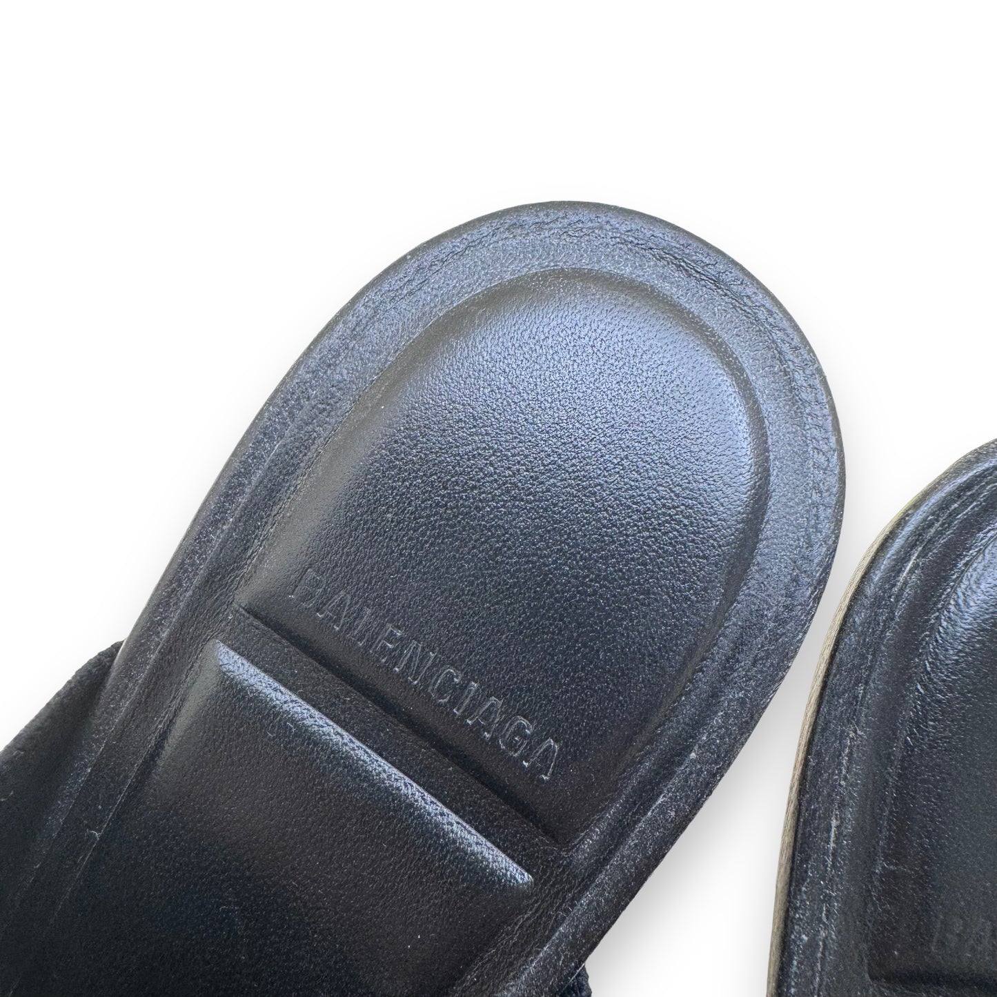 BALENCIAGA STRETCH HIGH MULE SANDALS BLACK UK8