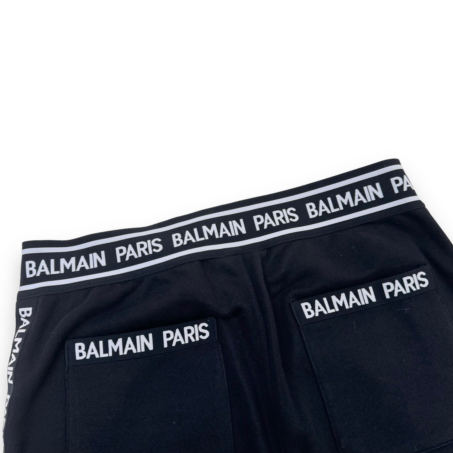 BALMAIN EMBOSSED LOGO SWEATPANTS BLACK XL