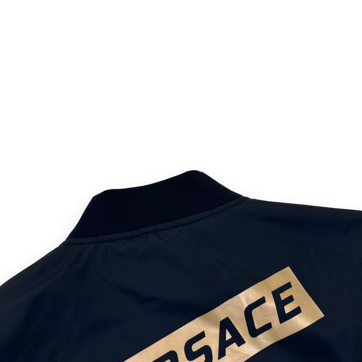 VERSACE ZIP-UP LOGO PRINT BOMBER JACKET BLACK XL