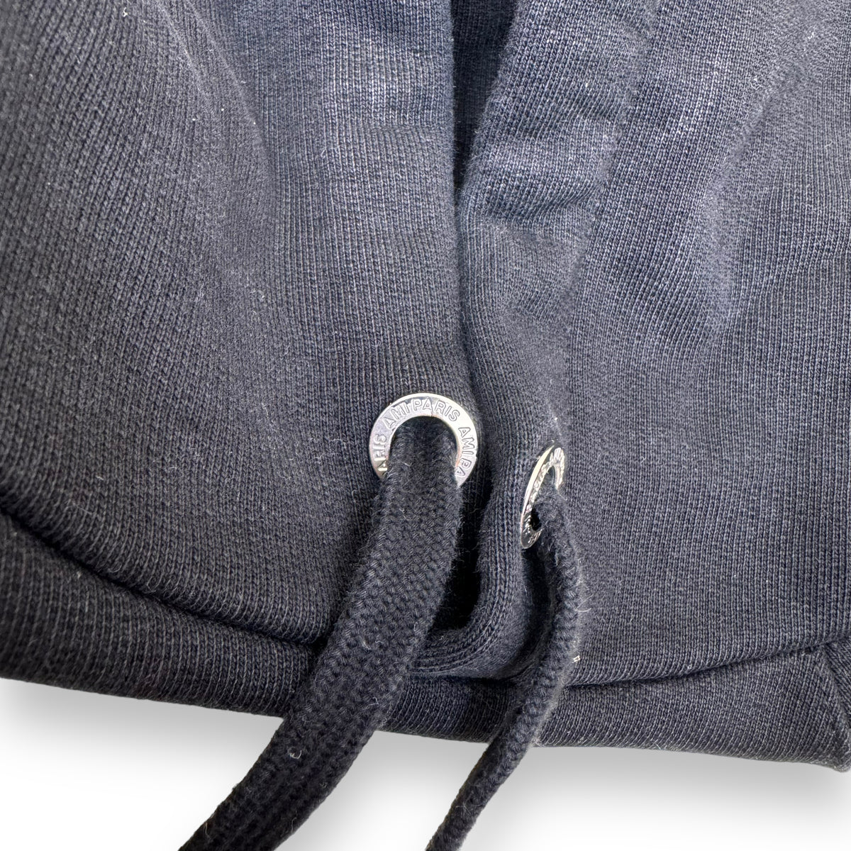 AMI PARIS COTTON LOGO PATCH HOODIE BLACK S