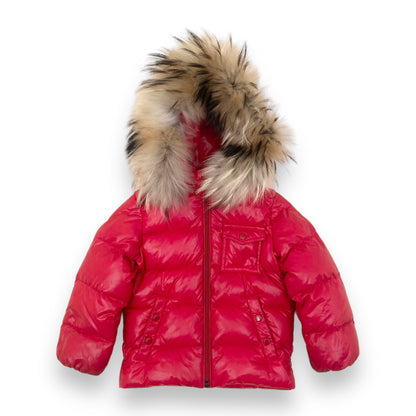 MONCLER GIRLS PUFFER JACKET RED AGE2