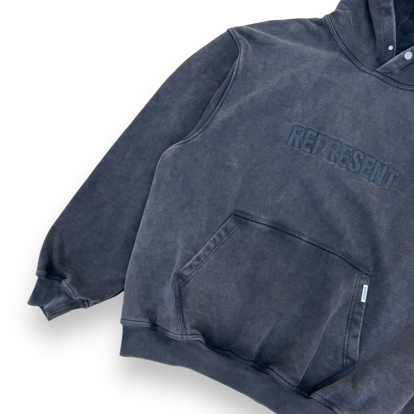 REPRESENT HOODIE WASHED GREY M