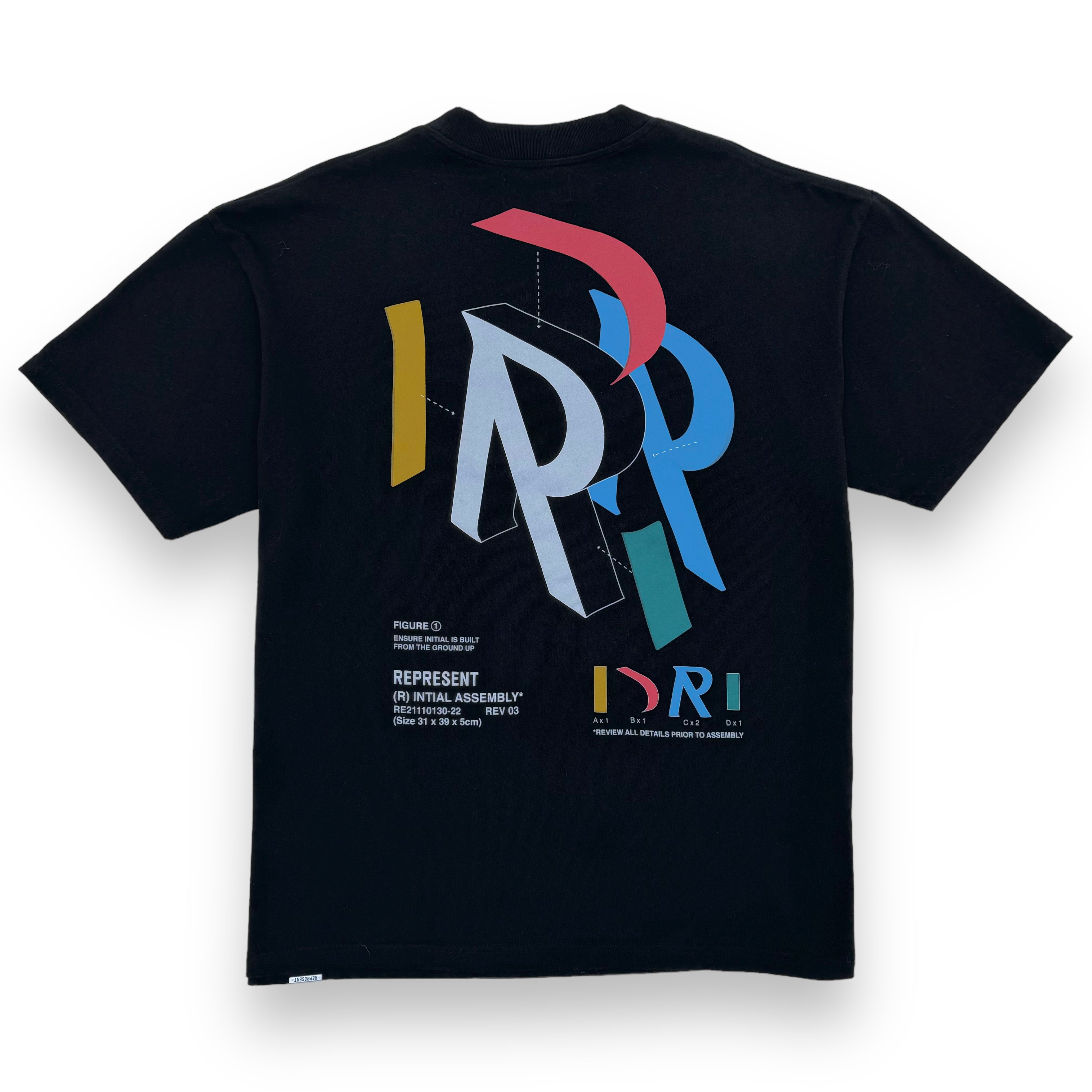 REPRESENT INITIAL ASSEMBLY T-SHIRT BLACK L