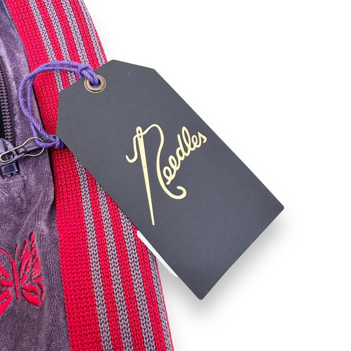 NEEDLES NARROW VELOUR TRACK PANTS PUPLE S