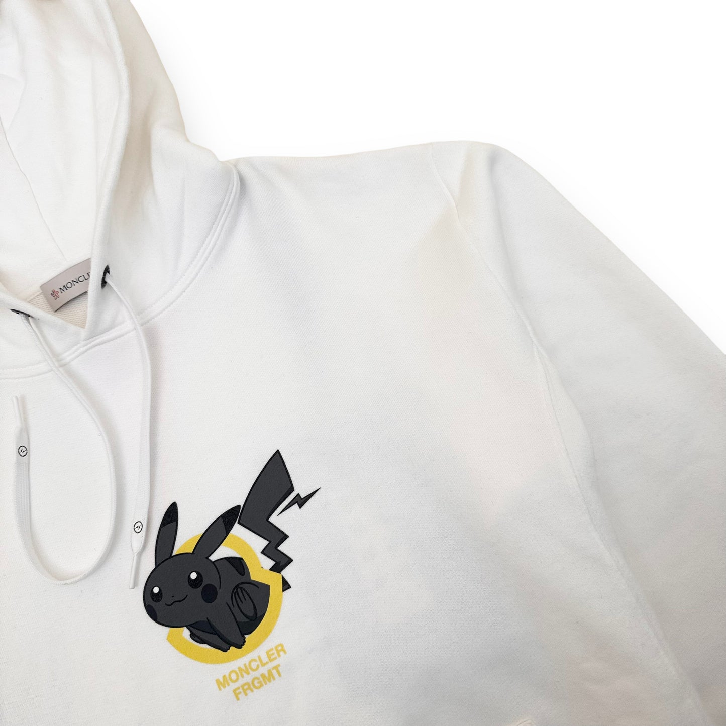 MONCLER GENIUS FRAGMENT PIKACHU PRINT PULLOVER HOODIE WHITE M