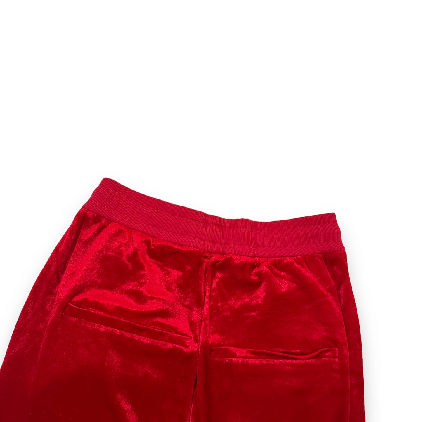 BALMAIN VELOUR VISCOSE TRACKSUIT PANTS RED M